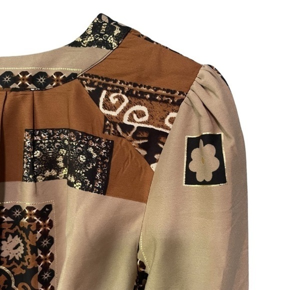 Chelsea & Violet Brown and Gold Plunge Neckline Mini Dress. NWT. Size XS - Picture 8 of 10